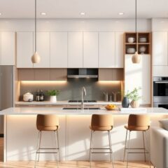 Wyspa kuchenna z hokerami jako praktyczny sposób na wygodne i estetyczne podzielenie przestrzeni