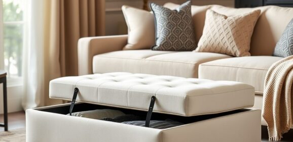 Pufa ze schowkiem — praktyczne rozwiązanie łączące wygodne siedzisko z funkcjonalnym przechowywaniem w różnych wnętrzach