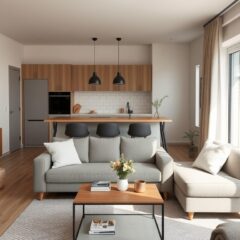 Salon z aneksem kuchennym: jak funkcjonalnie i stylowo rozplanować układ mebli