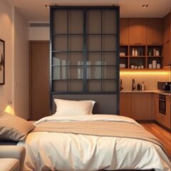 Jak skutecznie oddzielić łóżko od kuchni w kawalerce: praktyczne pomysły na intymną i funkcjonalną przestrzeń